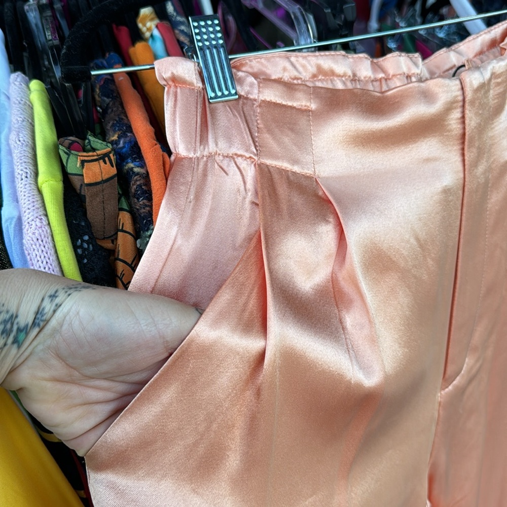 Zara Peach Pantone Satin Trouser - Picture 6 of 8
